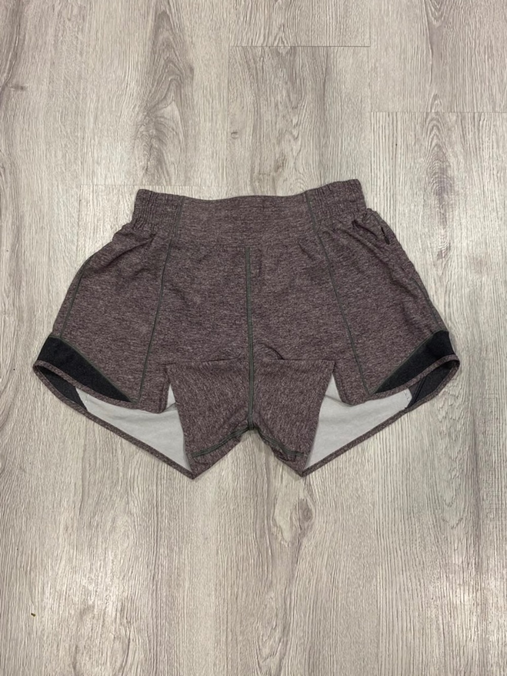 Lululemon Track That High-Rise Running Shorts 3" Heathered Gray Size 6